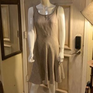 Tahari Taupe Sleeveless Midi Dress